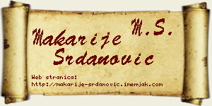 Makarije Srdanović vizit kartica